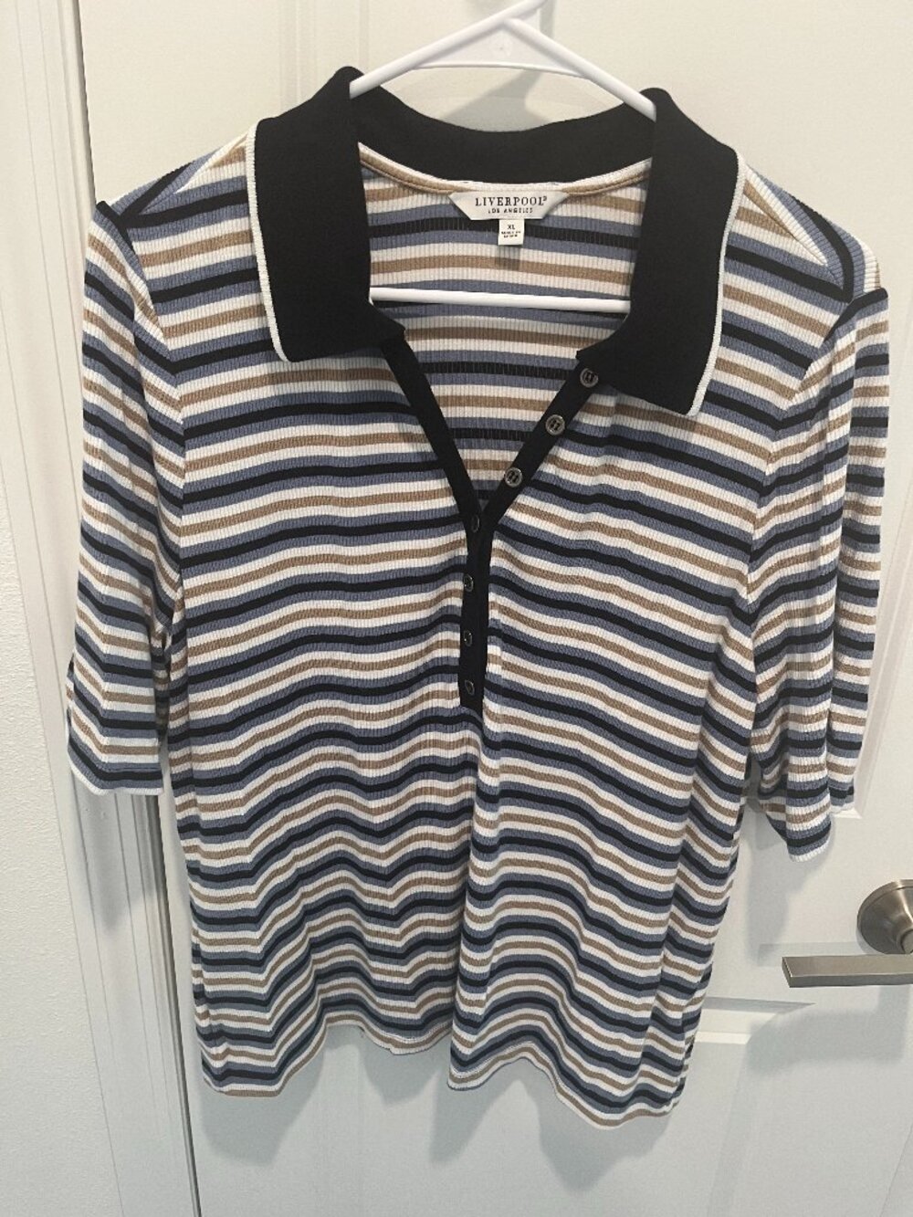 Liverpool buttoned-up collared Top, size XL